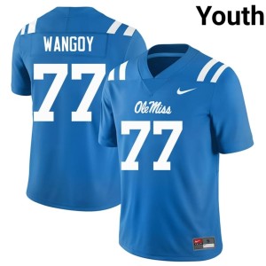 #77 Ole Miss Enoch Wangoy High School Youth College Football Powder Blue Jersey 737799-455