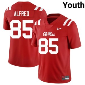 #85 Youth Isaiah Spencer College Football Red Ole Mississippi University Jerseys 904061-439