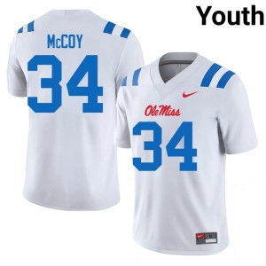 #34 College Football Mississippi White Youth Iverson McCoy 2026-27 Jerseys 332390-205