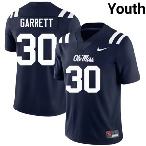 #30 Navy Stitched Ja'Michael Garrett Mississippi Rebels Youth College Football Jerseys 890522-752