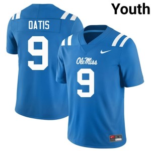#9 Youth Powder Blue Forward Rebels Stitched College Football Jehiem Oatis Jersey 938669-907