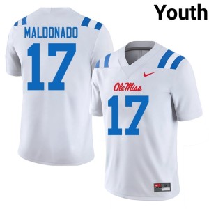 #17 Limited White Jonathan Maldonado Youth College Football Mississippi Jersey 804979-138
