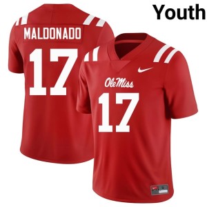 #17 2026 Youth Ole Mississippi Rebels Jonathan Maldonado Red College Football Jersey 921269-848