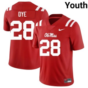 #28 Red Youth College Football Joshua Dye Replica Ole Miss Jerseys 571005-771