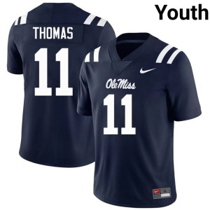 #11 College Football Keaton Thomas Navy Official Youth Miss Rebels Jerseys 110852-805