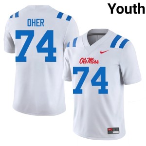 #74 University of Mississippi Michael Oher Youth Game White College Football Jersey 170427-243