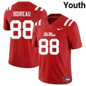 #88 Ole Miss Youth College Football Game Red Michai Boireau Jersey 401042-637