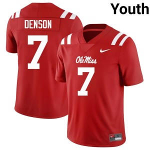 #7 College Football Youth Rebels Sharif Denson Red NCAA Jerseys 303954-853