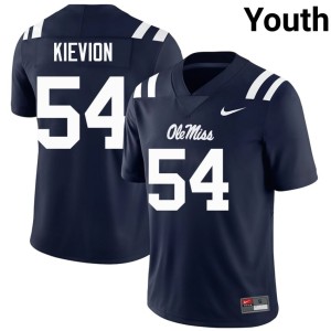 #54 Ole Miss Tre'Kievion Ellis College Football Embroidery Youth Navy Jerseys 601382-623