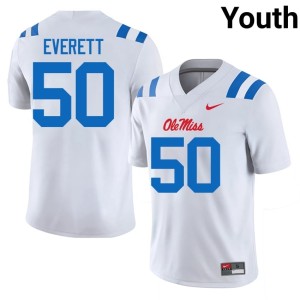 #50 Troy Everett 2026 Ole Mississippi Rebels White Youth College Football Jerseys 405630-677