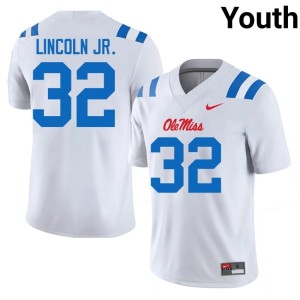 #32 Youth Game Victor Lincoln Jr. White Rebels College Football Jerseys 461770-519
