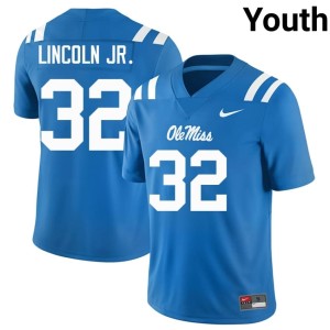 #32 Youth University Powder Blue Victor Lincoln Jr. Forward Rebels College Football Jersey 714701-606